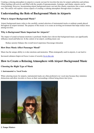 How to Create a Relaxing Atmosphere with Airport Background Music
