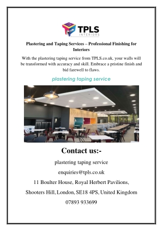 plastering and taping services professional