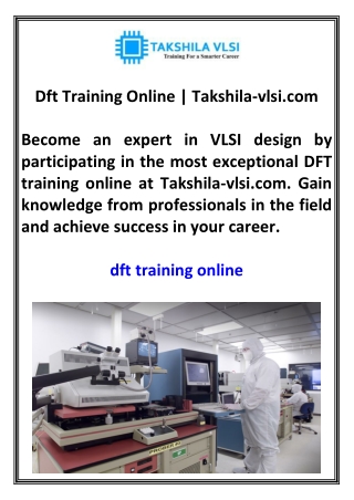 dft training online takshila vlsi com