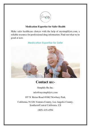 Medication Expertise for Safer Health