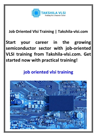 job oriented vlsi training takshila vlsi com