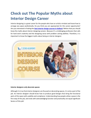 Check out The Popular Myths about Interior Design Career