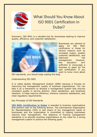 What Should You Know About ISO 9001 Certification In Dubai