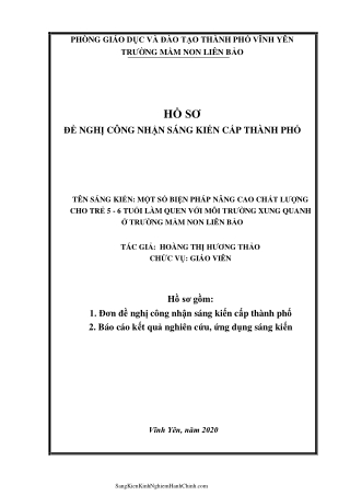 SKKN Một số biện pháp nâng cao chất lượng cho trẻ 5-6 tuổi làm quen với môi trường xung quanh
