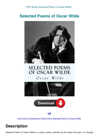 PDF Books Selected Poems of Oscar Wilde
