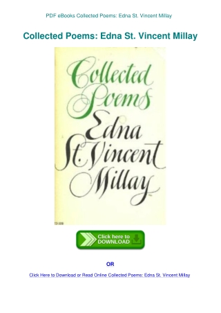 PDF eBooks Collected Poems Edna St. Vincent Millay