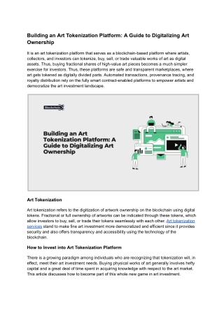 building an art tokenization platform a guide