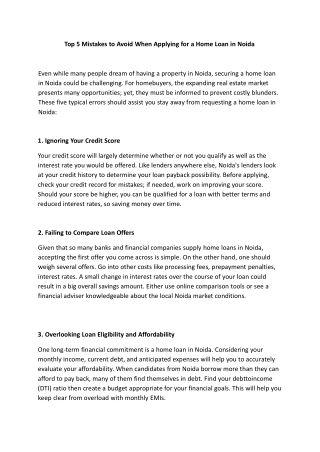 top 5 mistakes to avoid when applying for a home