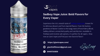 Sadboy Vape Juice Bold Flavors for Every Vaper