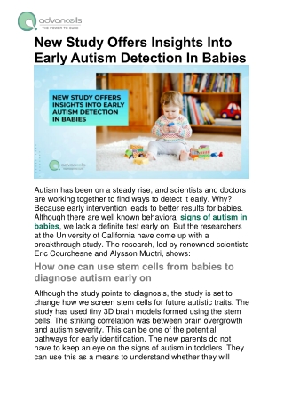 New Study Offers Insights Into Early Autism Detection In Babies