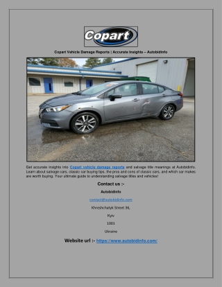 copart vehicle damage reports accurate insights