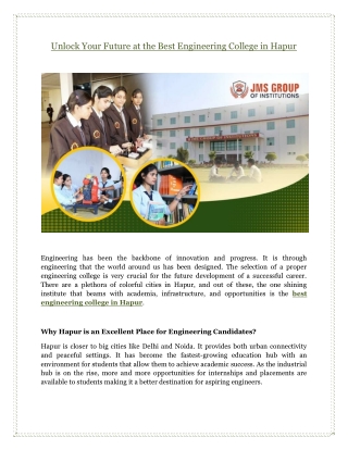 Unlock Your Future at the Best Engineering College in Hapur