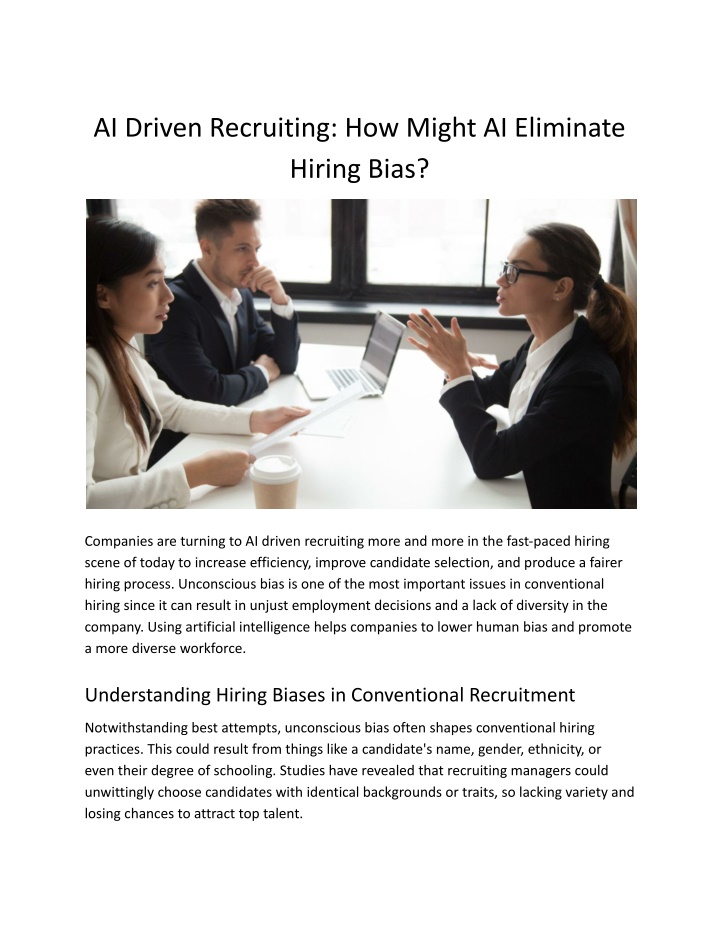 ai driven recruiting how might ai eliminate