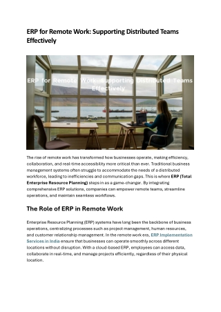 erp for remote work supporting distributed teams