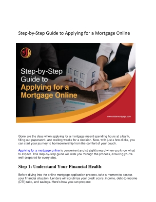 Step-by-Step Guide to Applying for a Mortgage Online