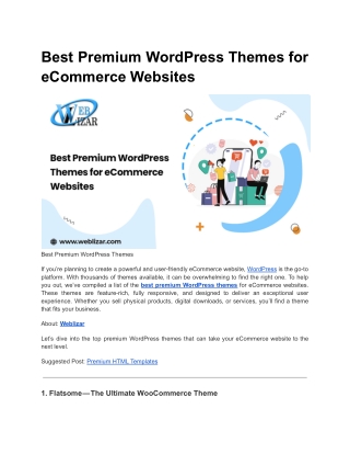 best premium wordpress themes for ecommerce