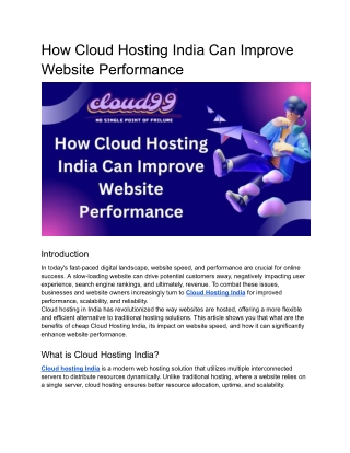 how cloud hosting india can improve website