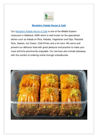 Mustafa's Kebab House & Cafe: Kebab Shop in Maitland