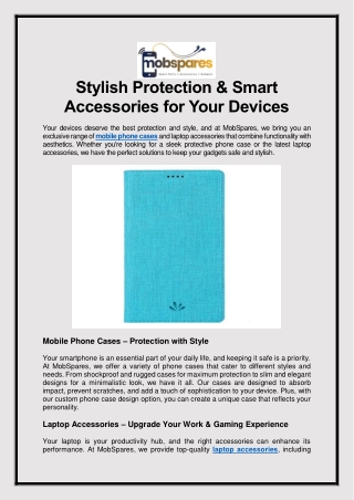 Stylish Protection & Smart Accessories for Your Devices