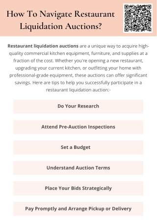 how to navigate restaurant liquidation auctions