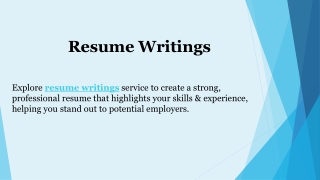 resume writings