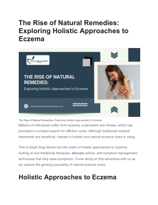 The Rise of Natural Remedies_ Exploring Holistic Approaches to Eczema