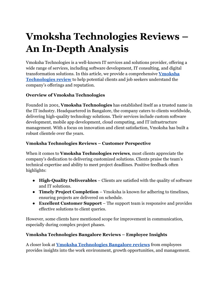 vmoksha technologies reviews an in depth analysis