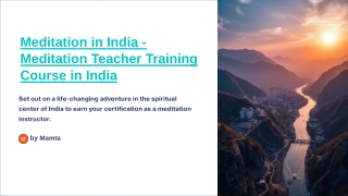 Meditation in India - Meditation Teacher Training Course in India