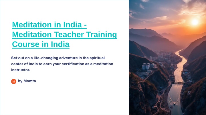 meditation in india meditation teacher training