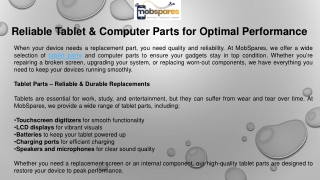 Reliable Tablet & Computer Parts for Optimal Performance