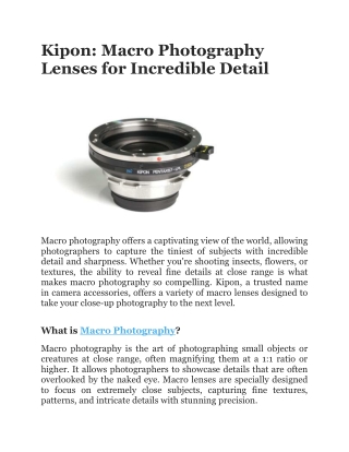 kipon macro photography lenses for incredible