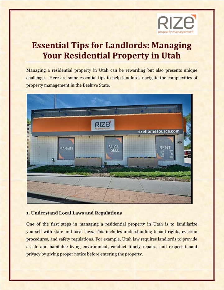 essential tips for landlords managing your