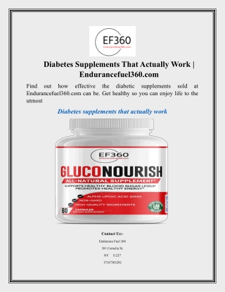 diabetes supplements that actually work