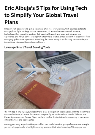 Eric Albuja’s 5 Tips for Using Tech to Simplify Your Global Travel Plans