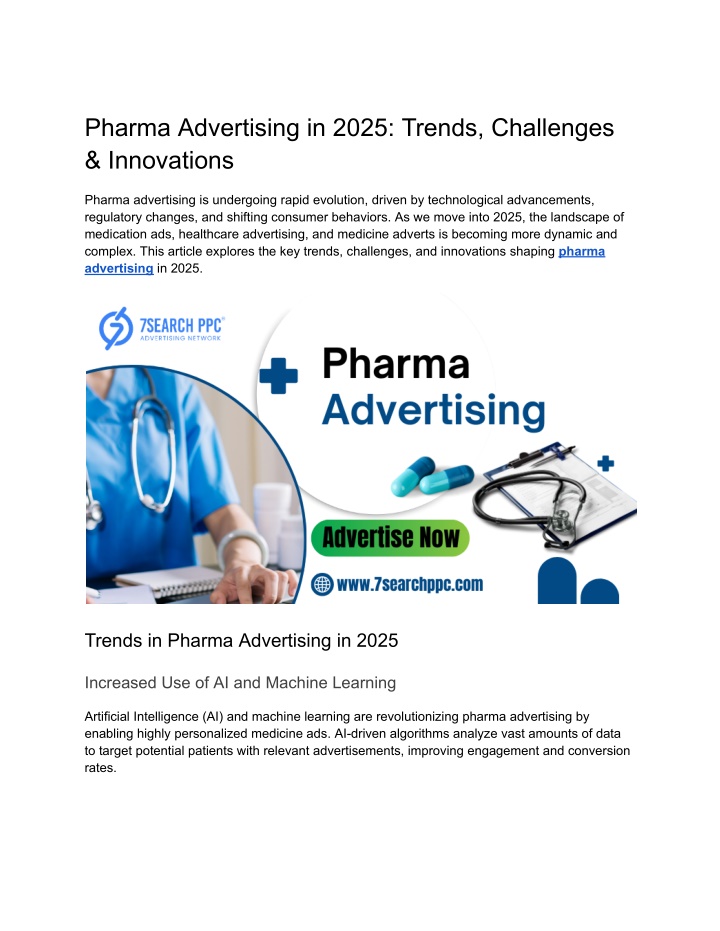 pharma advertising in 2025 trends challenges