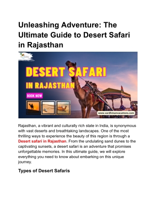 Unleashing Adventure_ The Ultimate Guide to Desert Safari in Rajasthan - Google Docs