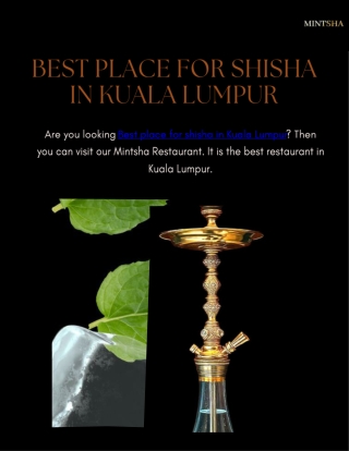 Best place for shisha in Kuala Lumpur