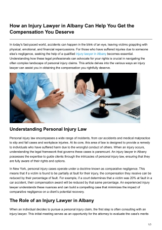 How an Injury Lawyer in Albany Can Help You Get the Compensation You Deserve