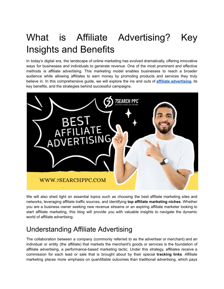 what is affiliate advertising key insights