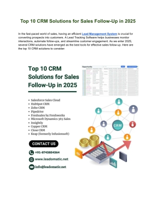 Top 10 CRM Solutions for Sales Follow-Up in 2025