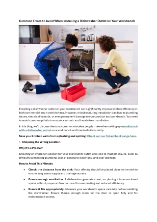 common errors to avoid when installing