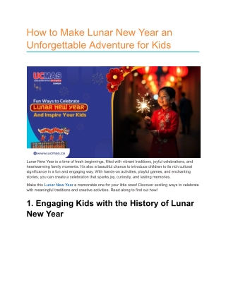 Lunar New Year with Kids: Creative Ways to Celebrate Together