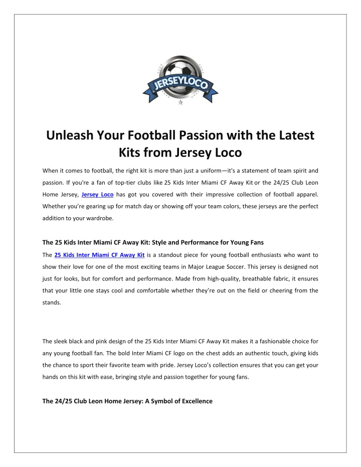 unleash your football passion with the latest