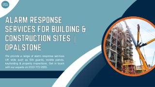 we provide a range of alarm response services