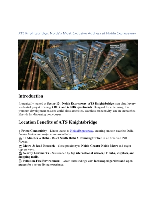 ats knightsbridge noida s most exclusive address