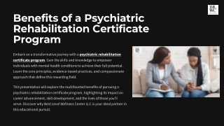 Benefits of a Psychiatric Rehabilitation Certificate Program