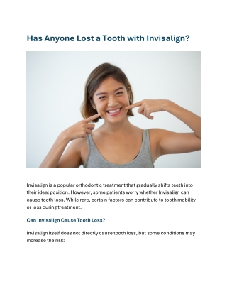 Has Anyone Lost a Tooth with Invisalign