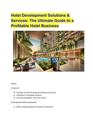 Hotel Development Solutions & Services_ The Ultimate Guide to a Profitable Hotel Business