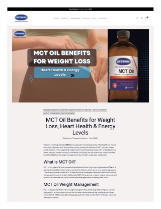 Benefits of MCT Oil