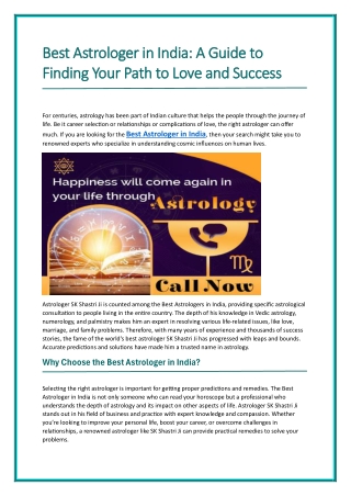 Best Astrologer in India